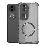 For-vivo-V50-5G-Global-Honeycomb-Magnetic-Ring-Shockproof-Phone-Case(Black)