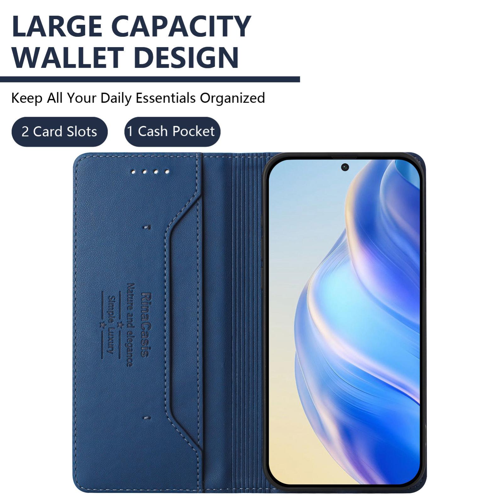For-vivo-V50-5G-Global-RC01-Dual-Folded-Magnetic-Suction-RFID-Leather-Phone-Case(Dark-Blue)