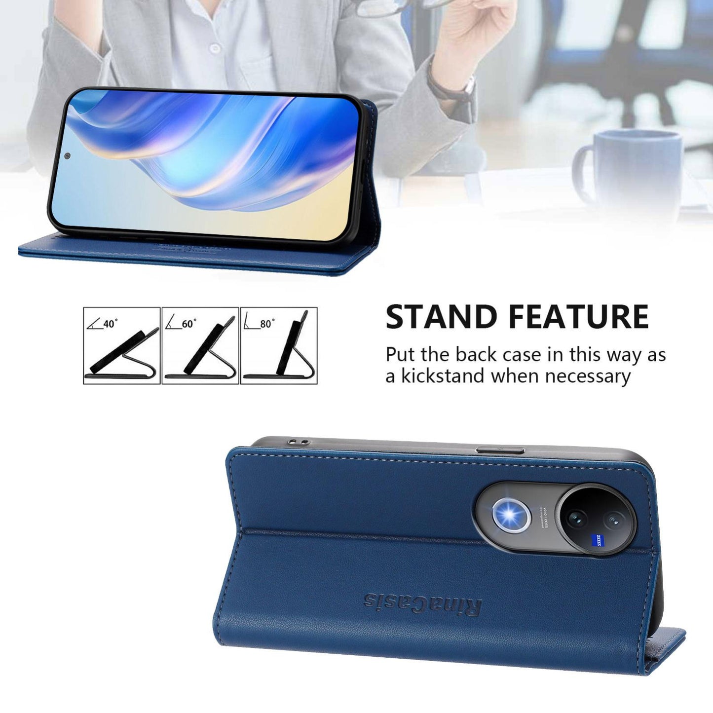 For-vivo-V50-5G-Global-RC01-Dual-Folded-Magnetic-Suction-RFID-Leather-Phone-Case(Dark-Blue)