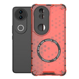 For-vivo-V50-5G-Global-Honeycomb-Magnetic-Ring-Shockproof-Phone-Case(Red)
