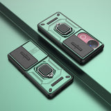 For-vivo-V50-5G-Global-Sliding-Camshield-TPU-+-PC-Shockproof-Phone-Case-with-Holder(Green)