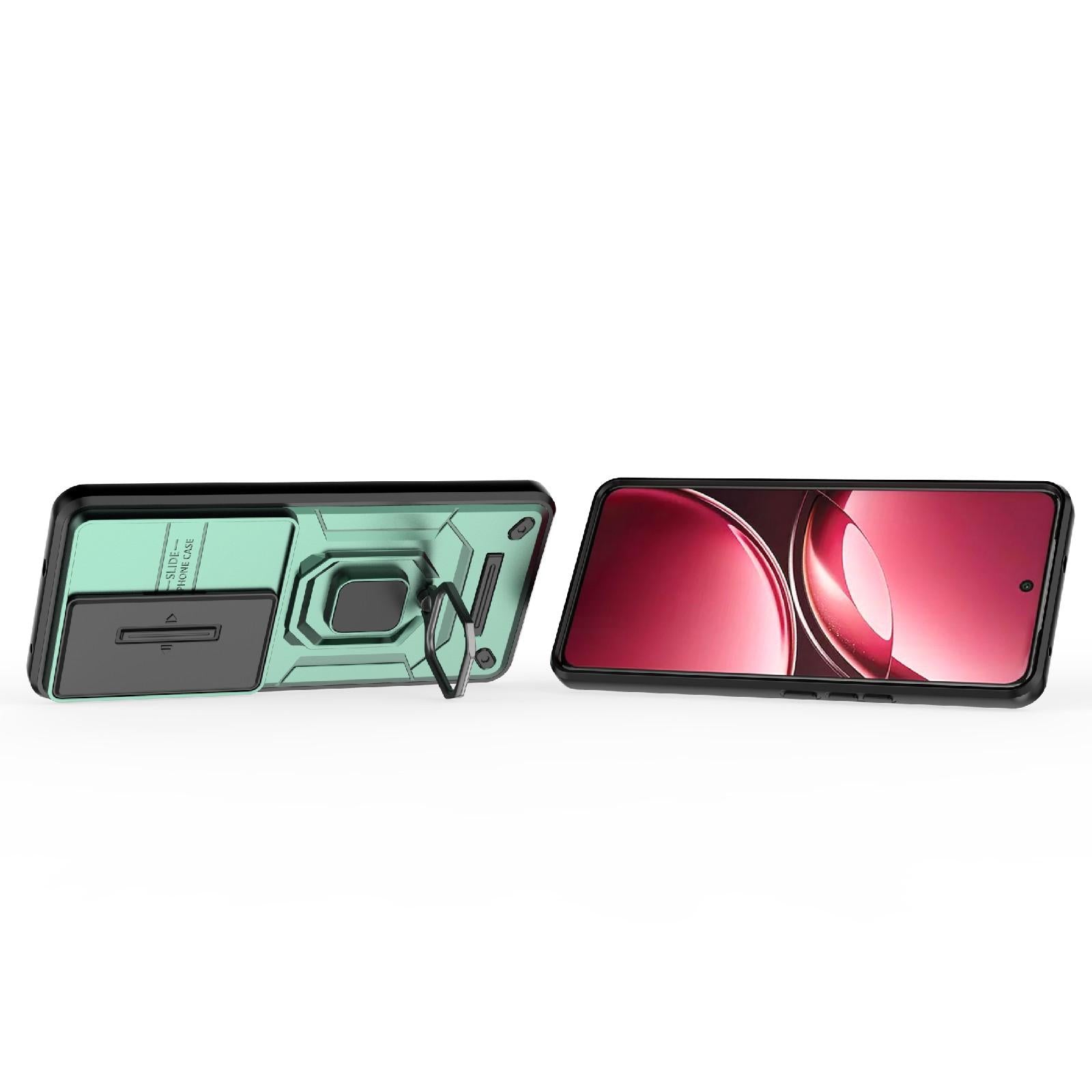 For-vivo-V50-5G-Global-Sliding-Camshield-TPU-+-PC-Shockproof-Phone-Case-with-Holder(Green)