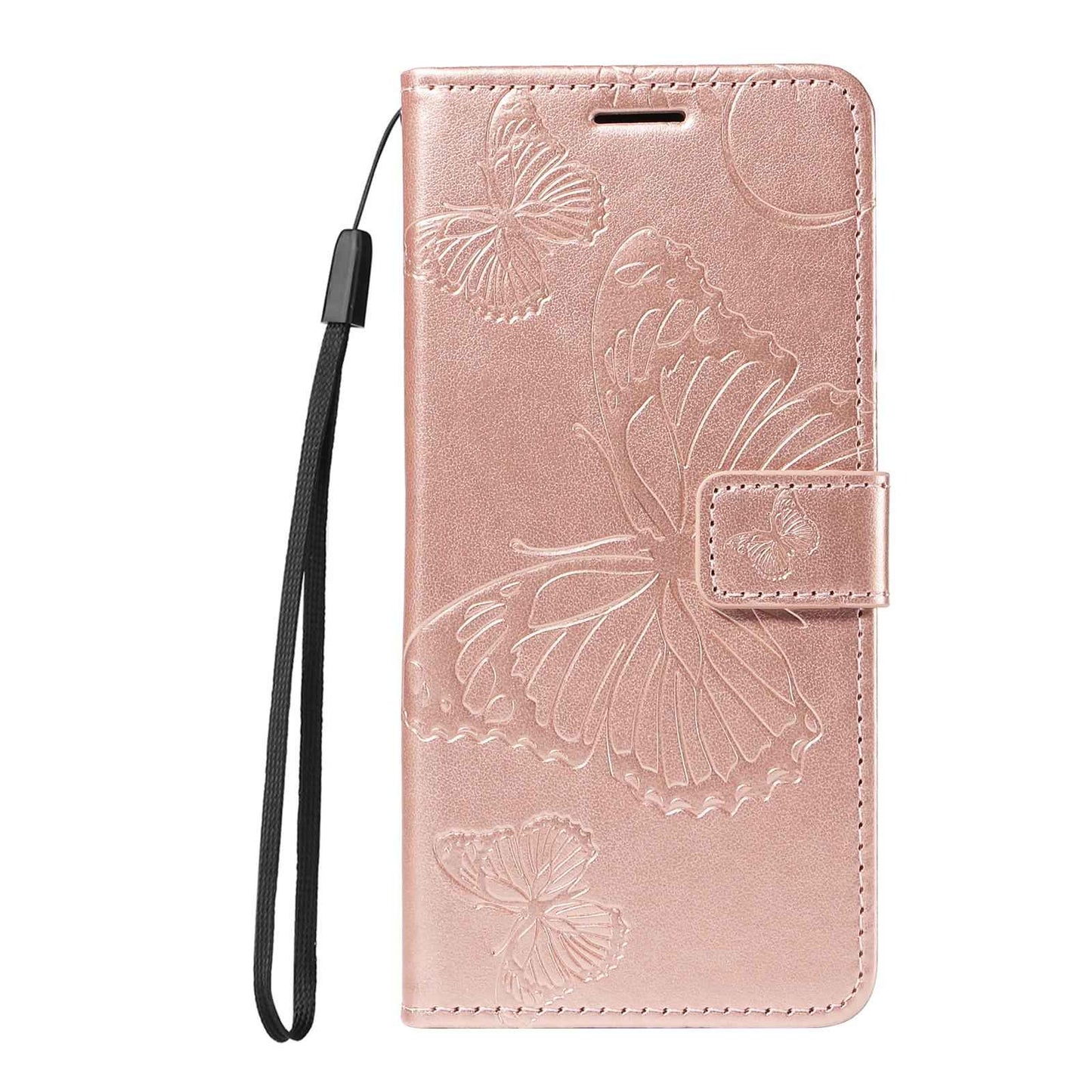 For-vivo-V50-5G-Global-3D-Butterfly-Embossed-Pattern-Flip-Leather-Phone-Case(Rose-Gold)