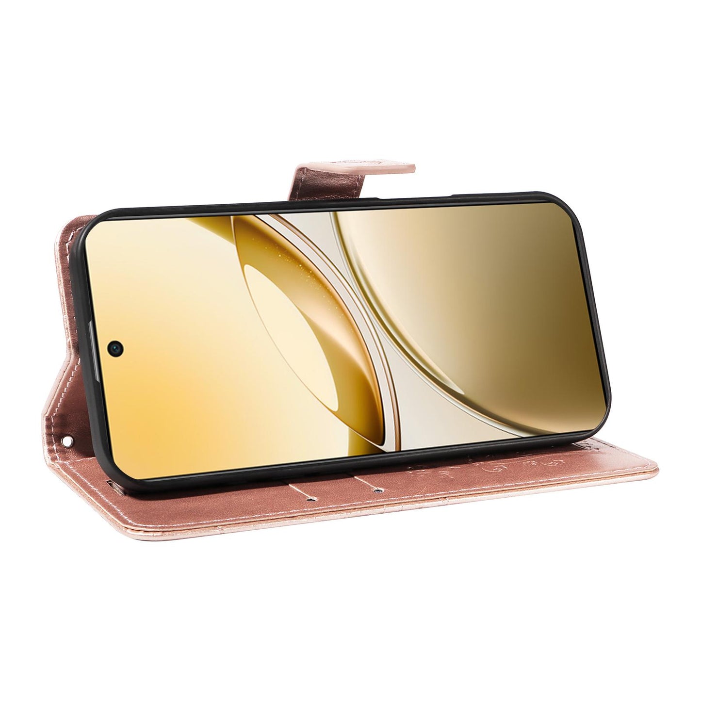 For-vivo-V50-5G-Global-3D-Butterfly-Embossed-Pattern-Flip-Leather-Phone-Case(Rose-Gold)