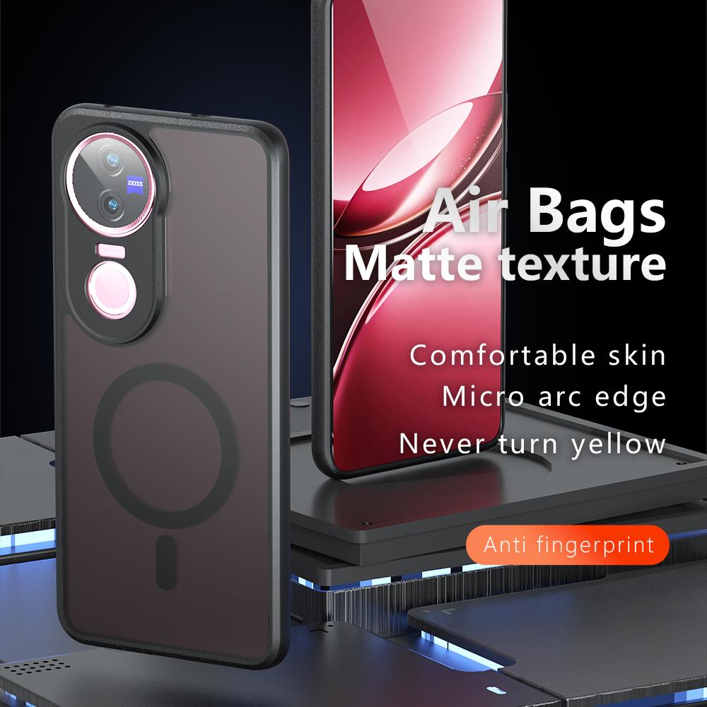 For-vivo-V50-Armor-MagSafe-PC-Hybrid-TPU-Phone-Case(Frosted-Black)