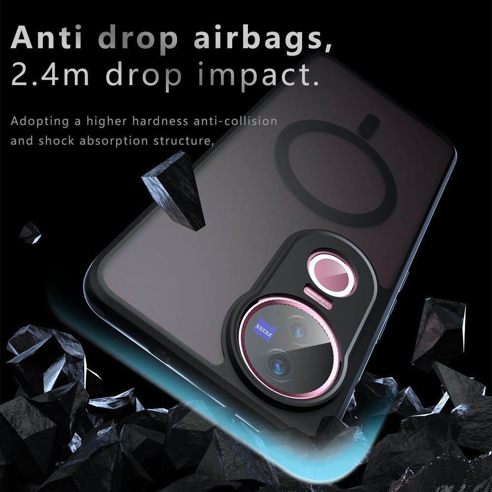 For-vivo-V50-Armor-MagSafe-PC-Hybrid-TPU-Phone-Case(Frosted-Black)