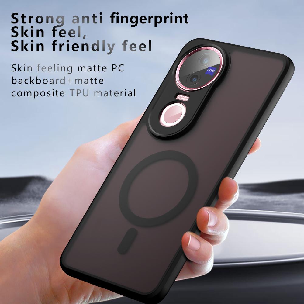 For-vivo-V50-Armor-MagSafe-PC-Hybrid-TPU-Phone-Case(Frosted-Black)