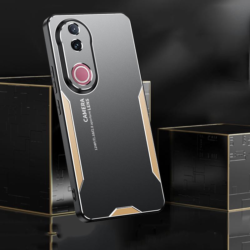 For-vivo-V50-Blade-Series-TPU-Hybrid-Metal-Phone-Case(Gold)