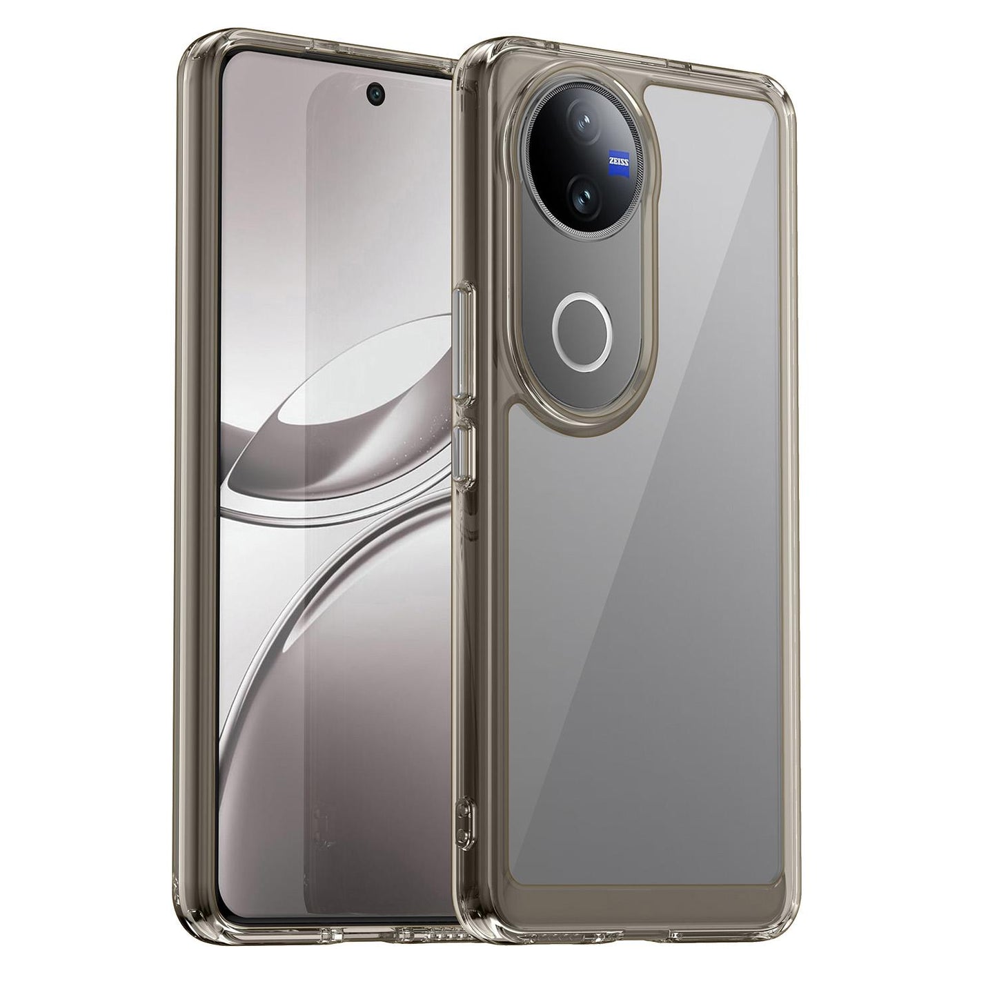 For-vivo-V50-Colorful-Series-Acrylic-Hybrid-TPU-Phone-Case(Transparent-Grey)