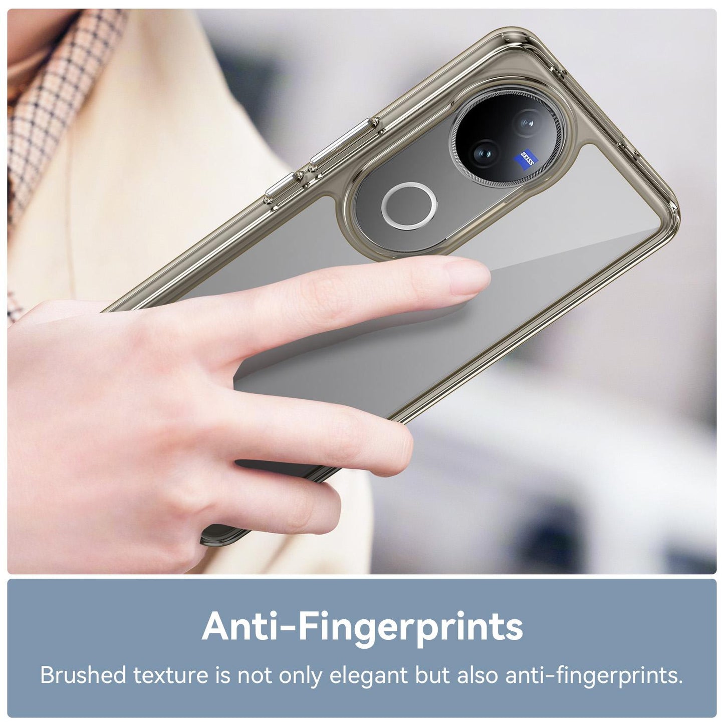For-vivo-V50-Colorful-Series-Acrylic-Hybrid-TPU-Phone-Case(Transparent-Grey)