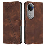 For-vivo-V50-Dream-Triangle-Leather-Phone-Case-with-Lanyard(Brown)
