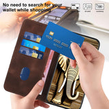 For-vivo-V50-Elephant-Head-Embossed-Phone-Leather-Case-with-Lanyard(Coffee)