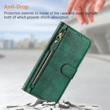 For-vivo-V50-Global-Multi-Card-Slots-Zipper-Wallet-Leather-Phone-Case(Green)