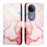 For-vivo-V50-PT003-Marble-Pattern-Flip-Leather-Phone-Case(Rose-Gold)