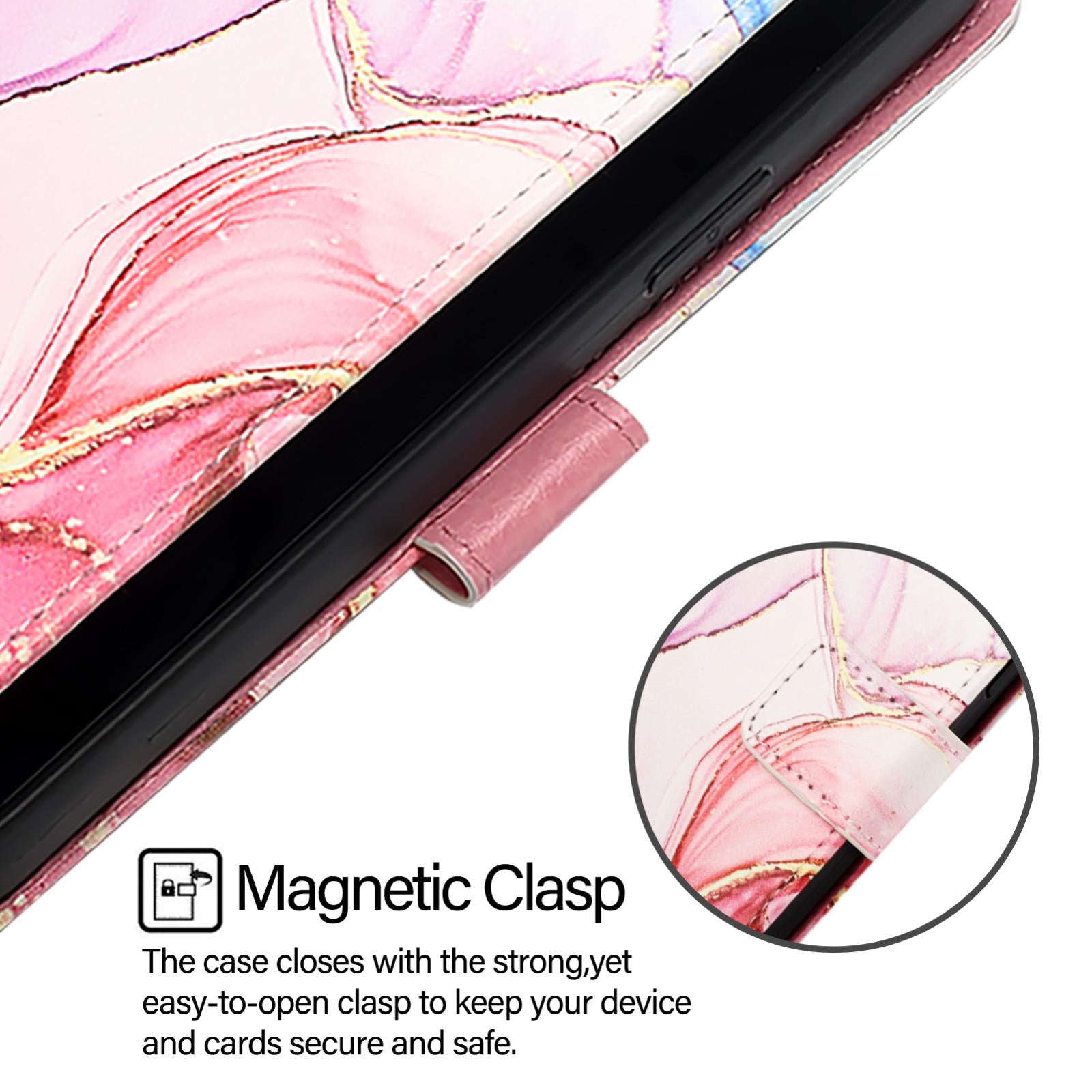 For-vivo-V50-PT003-Marble-Pattern-Flip-Leather-Phone-Case(Rose-Gold)