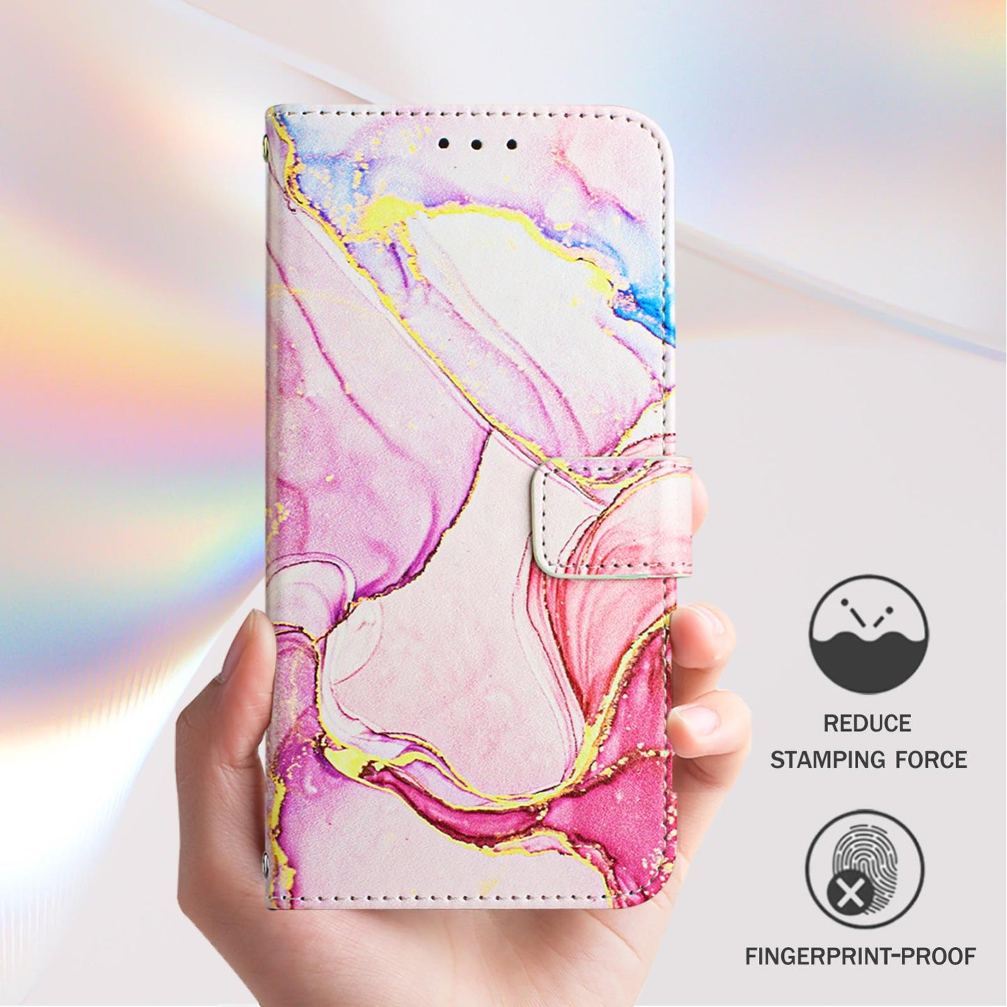 For-vivo-V50-PT003-Marble-Pattern-Flip-Leather-Phone-Case(Rose-Gold)