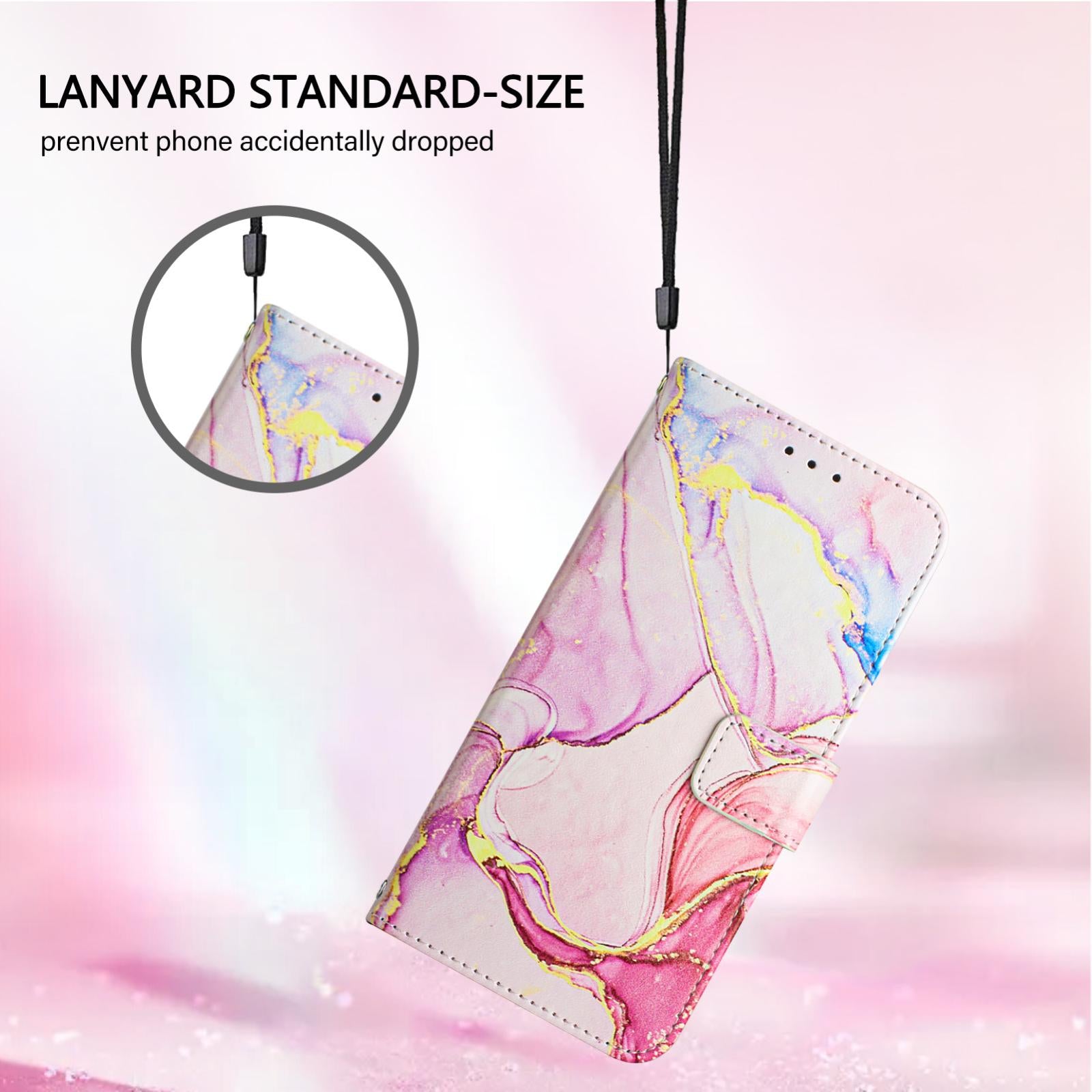 For-vivo-V50-PT003-Marble-Pattern-Flip-Leather-Phone-Case(Rose-Gold)