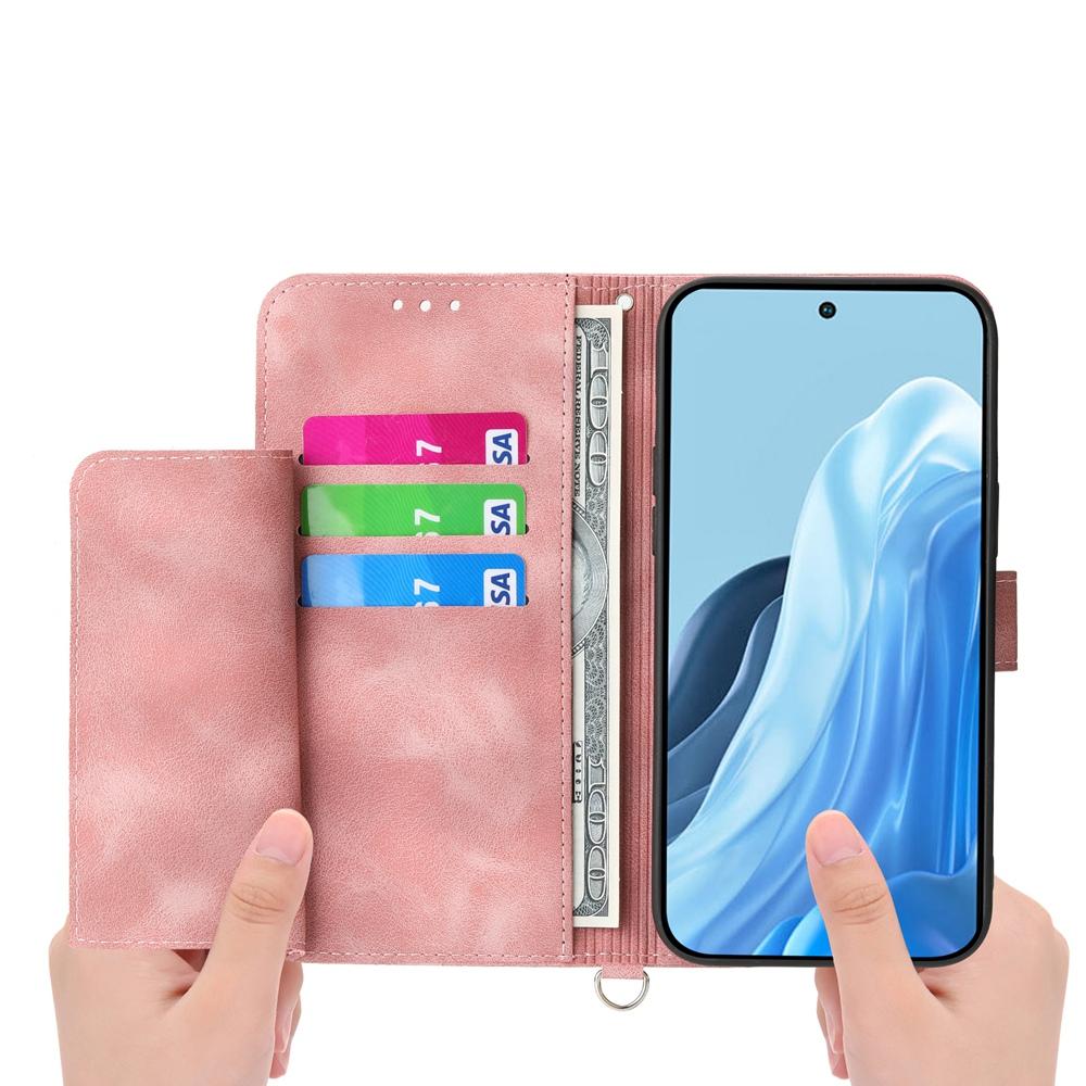 For-vivo-V50-Skin-Feel-Flowers-Embossed-Wallet-Leather-Phone-Case(Pink)