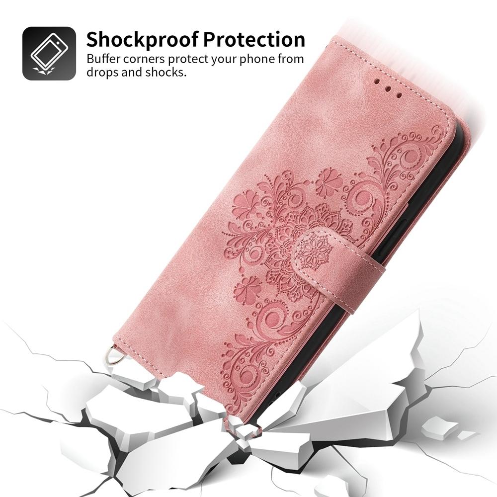 For-vivo-V50-Skin-Feel-Flowers-Embossed-Wallet-Leather-Phone-Case(Pink)