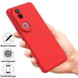 For-vivo-V50-Solid-Color-Liquid-Silicone-Dropproof-Full-Coverage-Phone-Case(Red)
