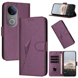 For-vivo-V50-Triangle-Pattern-Buckle-Clasp-Leather-Phone-Case(Dark-Purple)