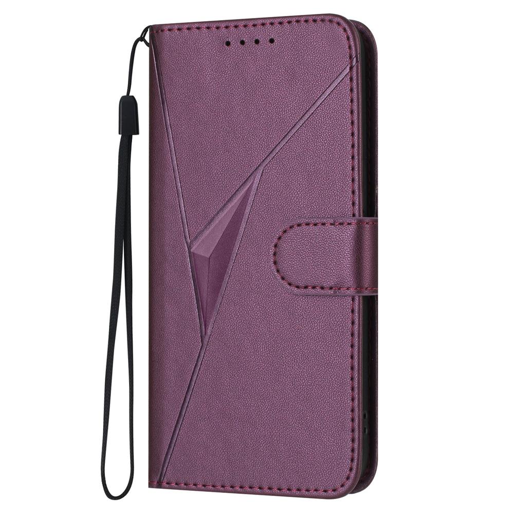 For-vivo-V50-Triangle-Pattern-Buckle-Clasp-Leather-Phone-Case(Dark-Purple)