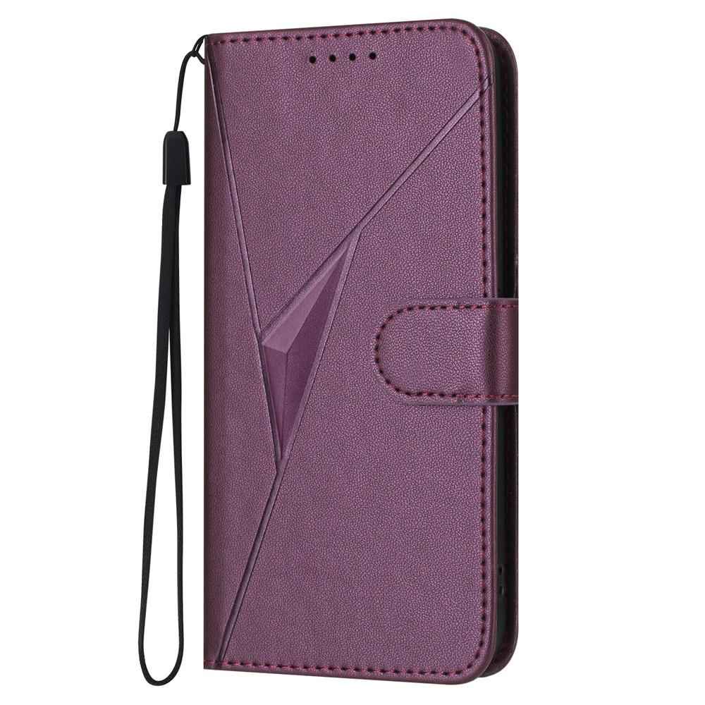 For-vivo-V50-Triangle-Pattern-Buckle-Clasp-Leather-Phone-Case(Dark-Purple)
