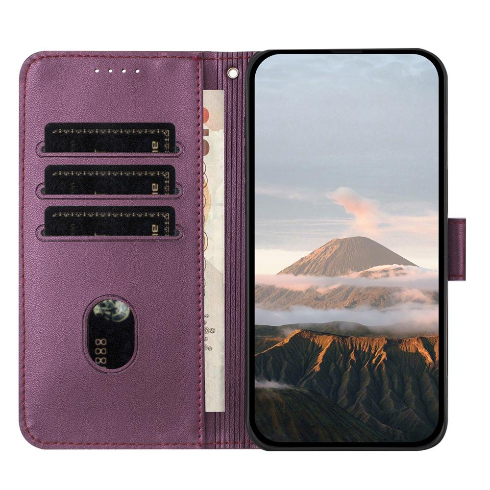 For-vivo-V50-Triangle-Pattern-Buckle-Clasp-Leather-Phone-Case(Dark-Purple)