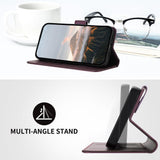 For-vivo-V50-Triangle-Pattern-Buckle-Clasp-Leather-Phone-Case(Dark-Purple)