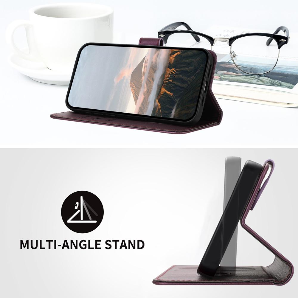 For-vivo-V50-Triangle-Pattern-Buckle-Clasp-Leather-Phone-Case(Dark-Purple)