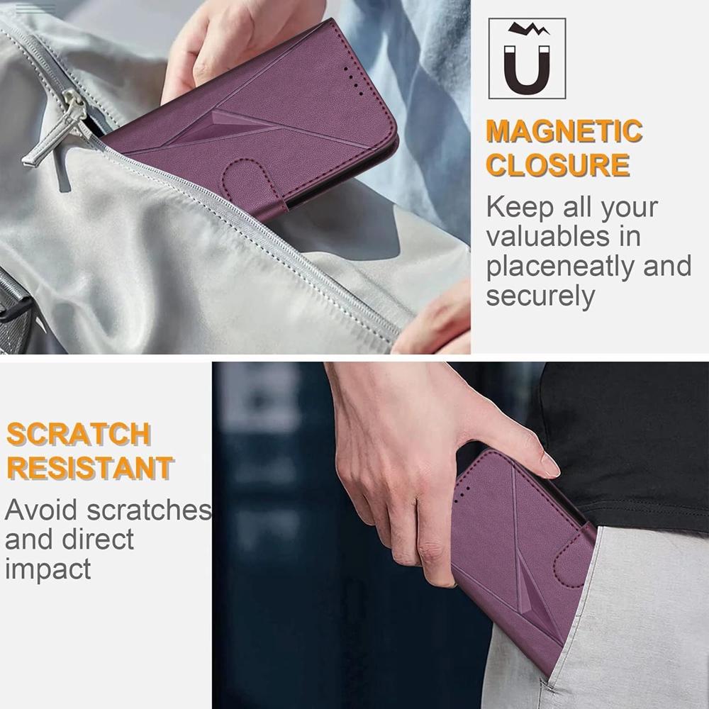 For-vivo-V50-Triangle-Pattern-Buckle-Clasp-Leather-Phone-Case(Dark-Purple)