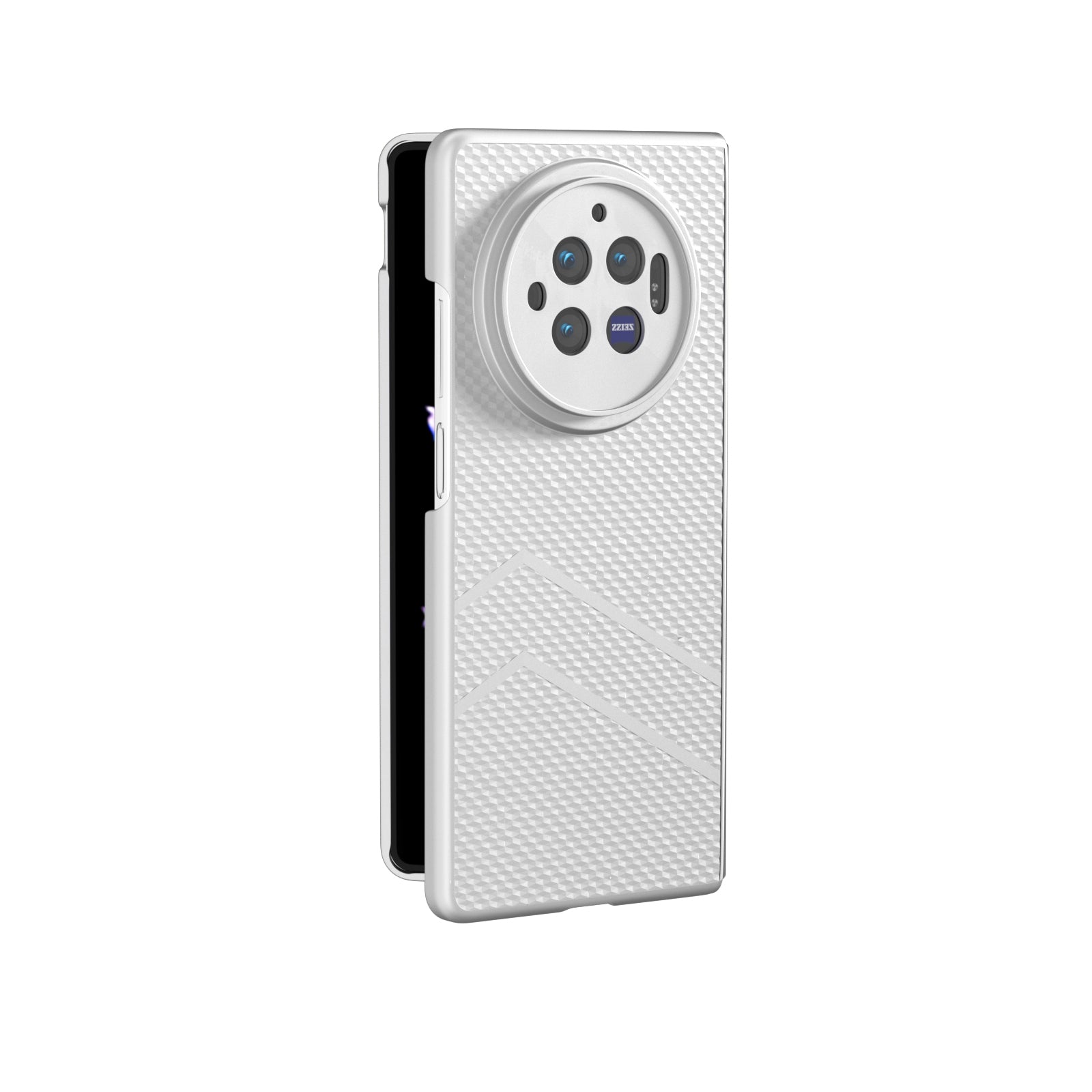 For-vivo-X-Fold3-PC-Frosted-Texture-Diamond-Paint-Shockproof-Phone-Case(Silver)
