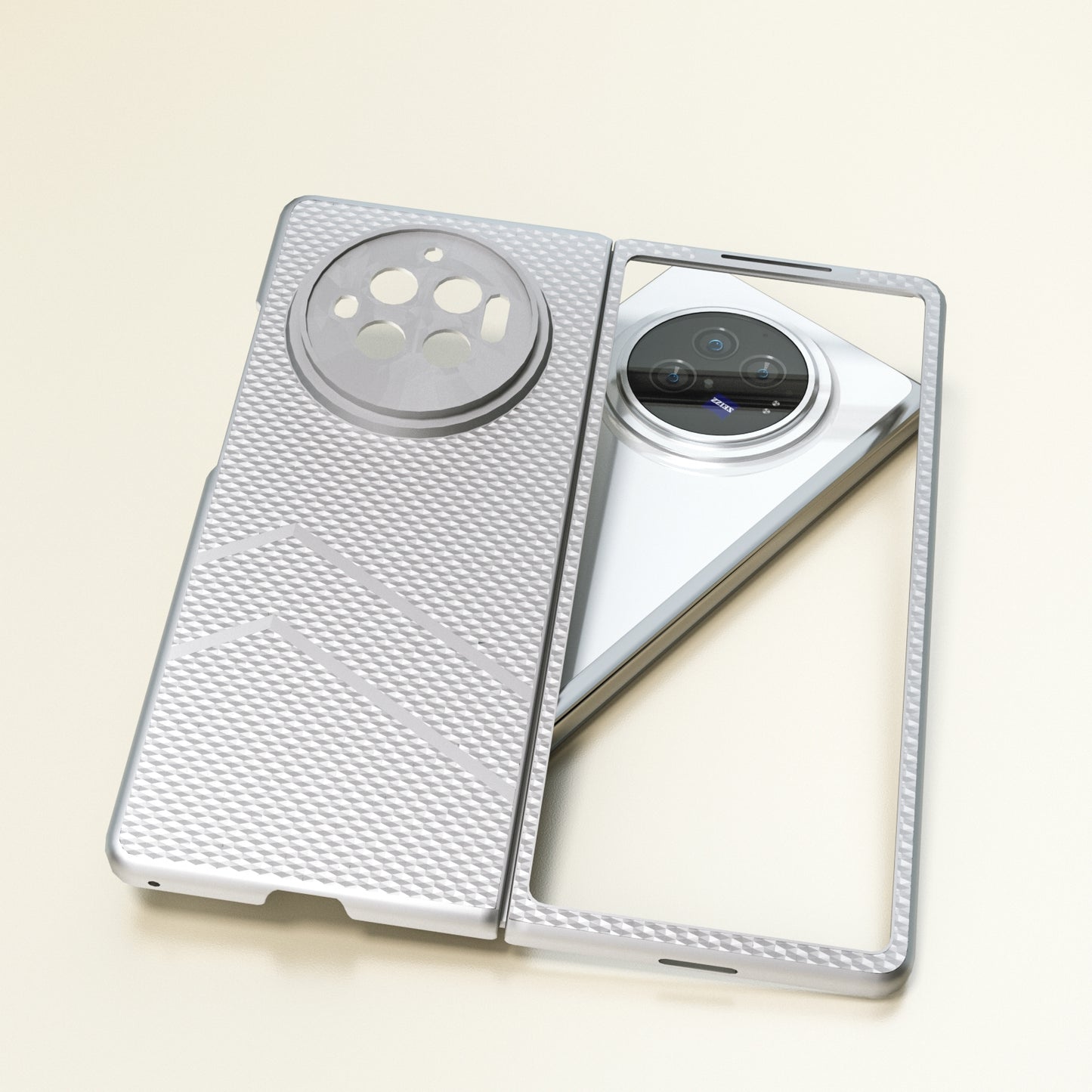 For-vivo-X-Fold3-PC-Frosted-Texture-Diamond-Paint-Shockproof-Phone-Case(Silver)