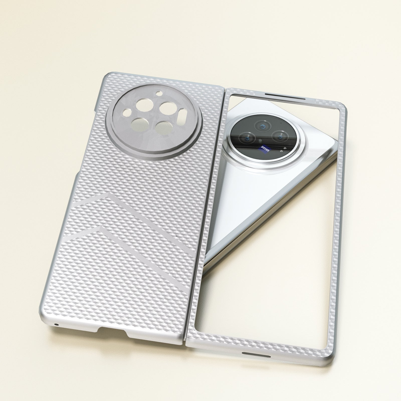 For-vivo-X-Fold3-PC-Frosted-Texture-Diamond-Paint-Shockproof-Phone-Case(Silver)