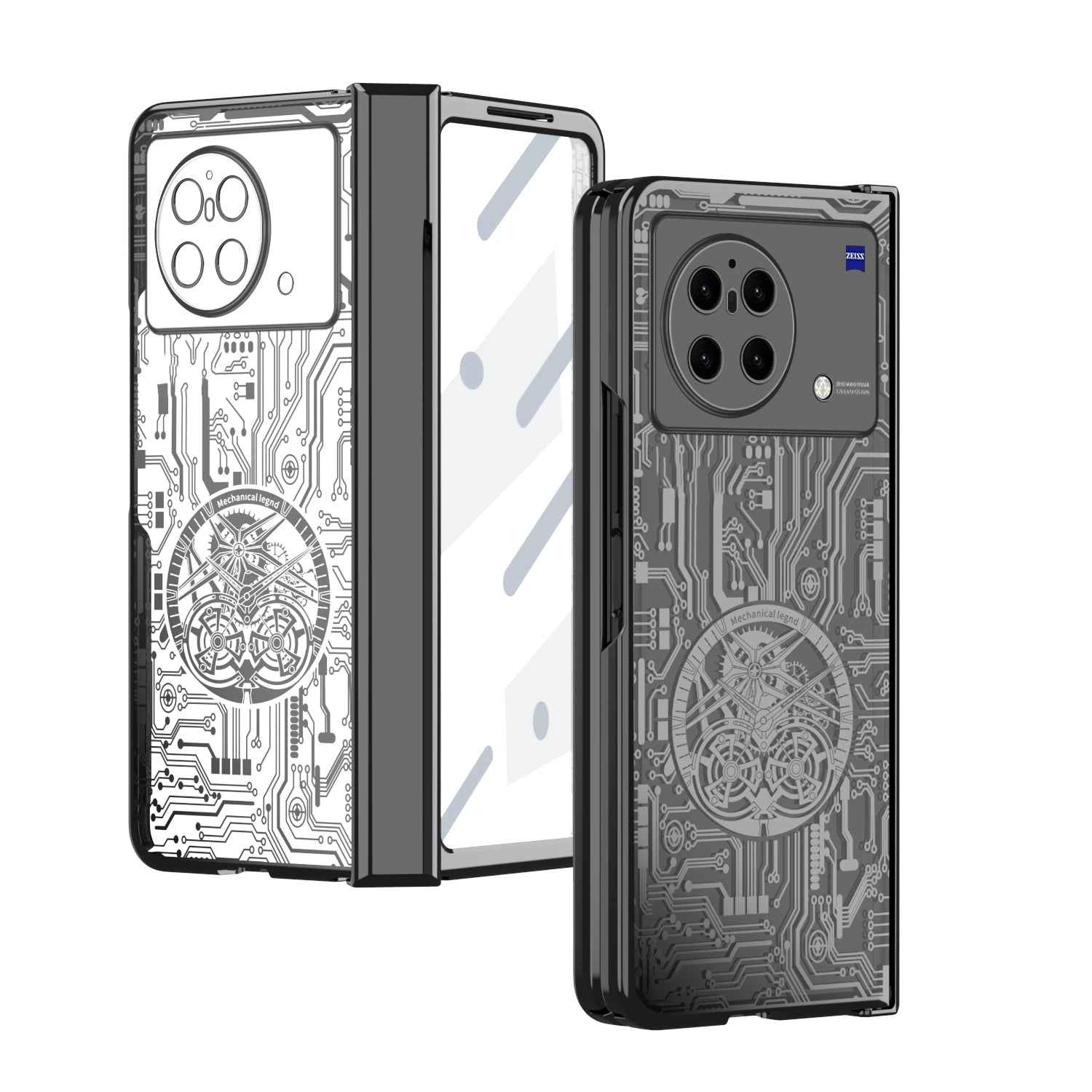 For-vivo-X-Fold-Mechanical-Legend-Integrated-Electroplating-All-inclusive-Phone-Case(Black)
