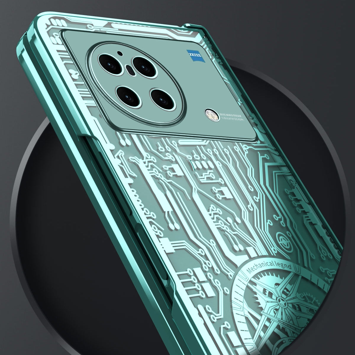 For-vivo-X-Fold-Mechanical-Legend-Integrated-Electroplating-All-inclusive-Phone-Case(Black)