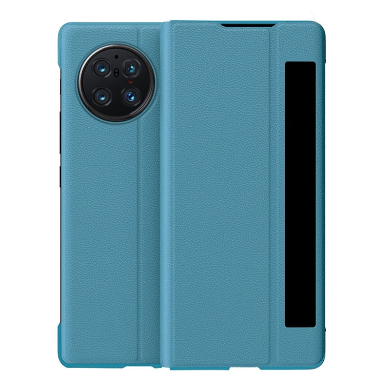 For-vivo-X-Fold-Window-View-Leather-Folding-Phone-Case(Blue)