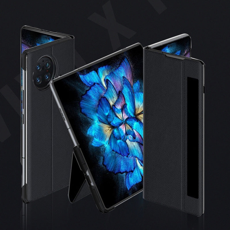 For-vivo-X-Fold-Window-View-Leather-Folding-Phone-Case(Blue)