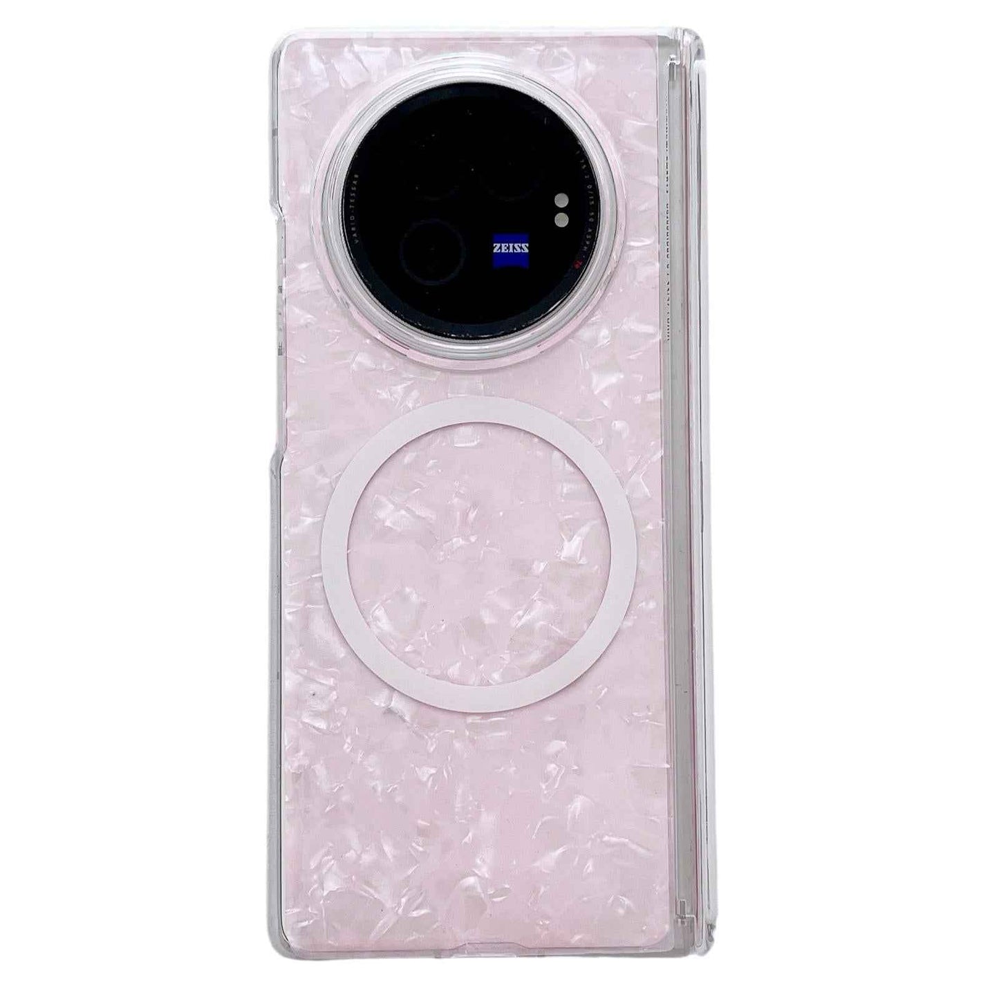 For-vivo-X-Fold3-Pro-Magnetic-Axis-Pearlescent-Shell-Texture-MagSafe-Phone-Case(Pink)