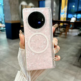 For-vivo-X-Fold3-Pro-Magnetic-Axis-Pearlescent-Shell-Texture-MagSafe-Phone-Case(Pink)