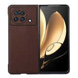 Case-for-Vivo-X-Fold,-Carbon-Fiber-Texture-PU-Leather-(Brown)