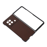 Case-for-Vivo-X-Fold,-Carbon-Fiber-Texture-PU-Leather-(Brown)