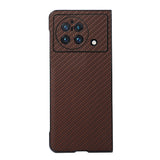 Case-for-Vivo-X-Fold,-Carbon-Fiber-Texture-PU-Leather-(Brown)