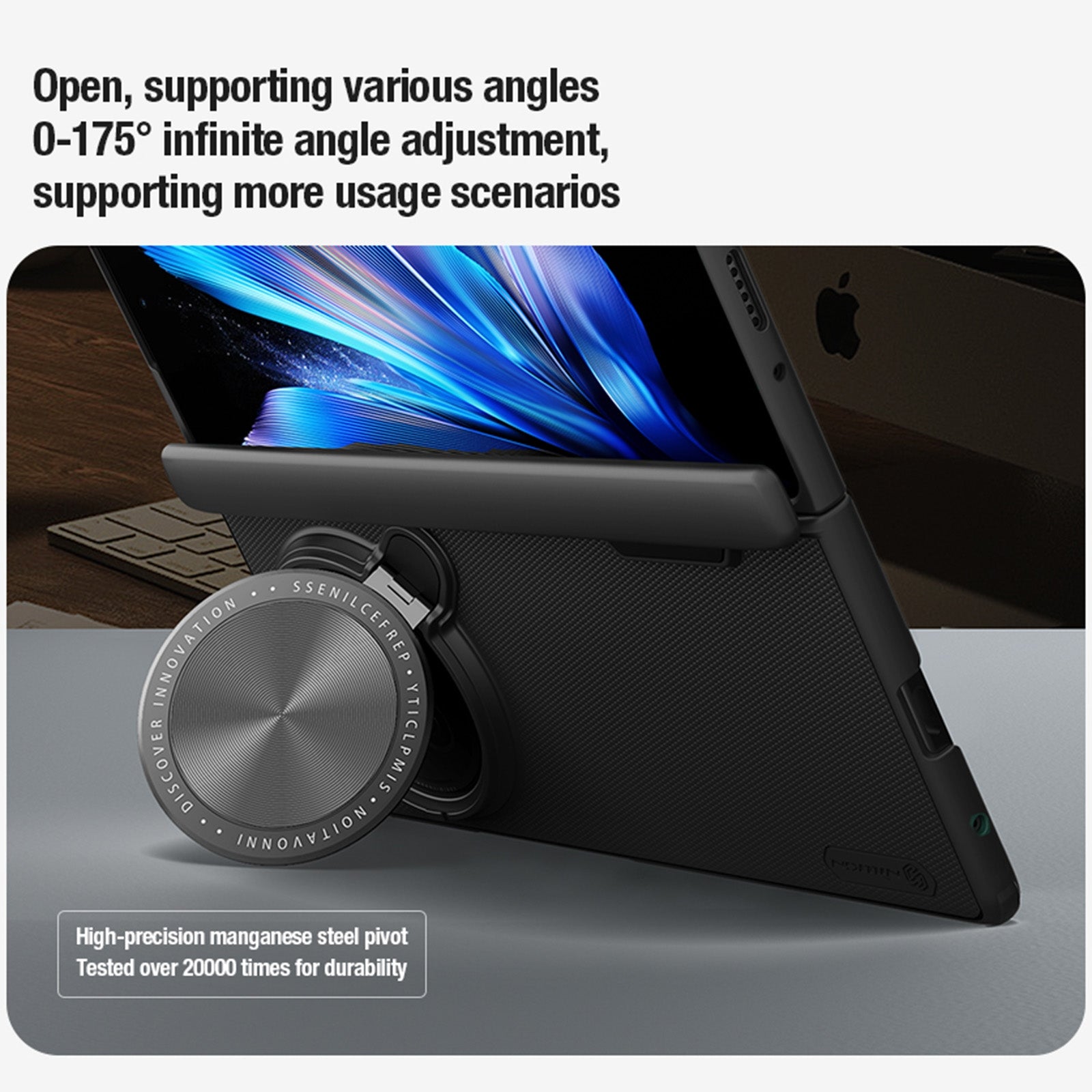 For-vivo-X-Fold3-Pro-NILLKIN-Frosted-Shield-Prop-Magnetic-Phone-Case(Black)