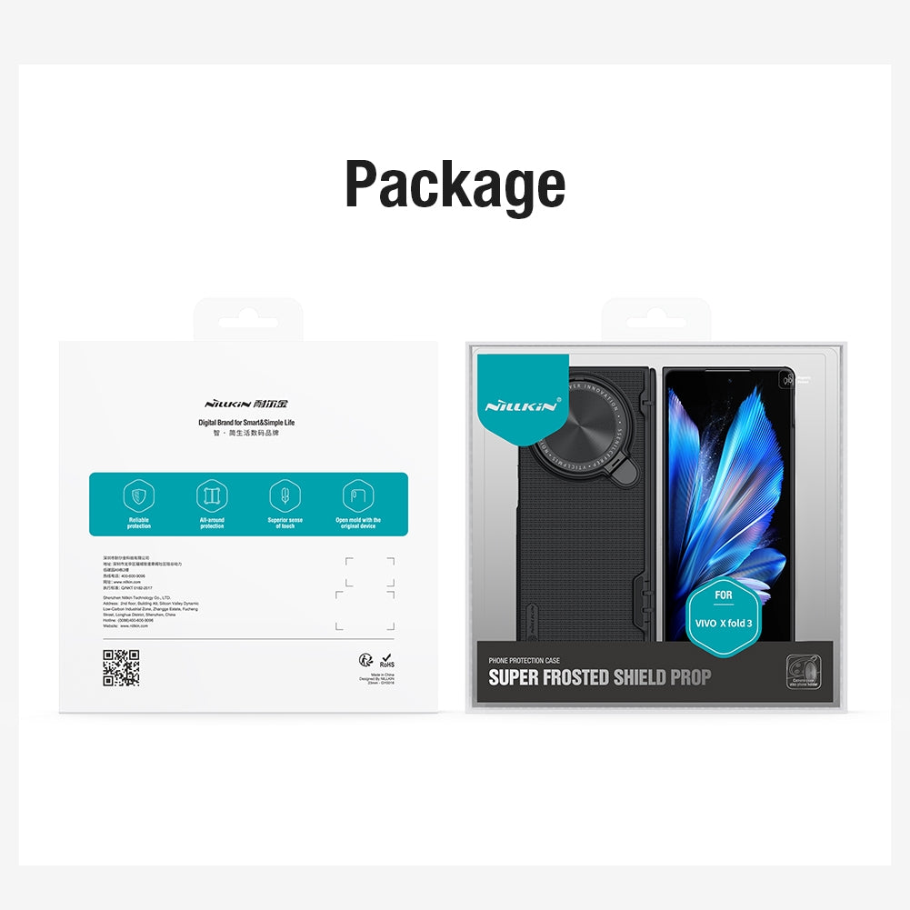 For-vivo-X-Fold3-Pro-NILLKIN-Frosted-Shield-Prop-Magnetic-Phone-Case(Black)