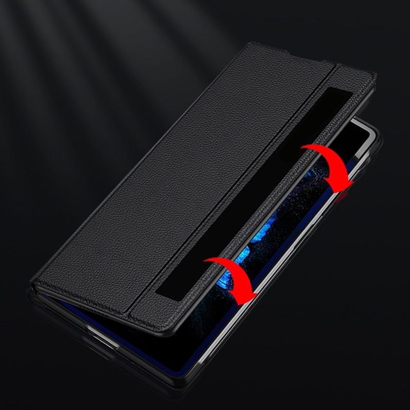 For-vivo-X-Fold-Window-View-Leather-Folding-Phone-Case(Black)
