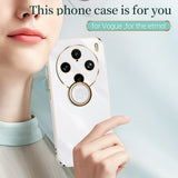 For-vivo-X100-Pro-5G-XINLI-Straight-Edge-6D-Electroplate-TPU-Phone-Case-with-Ring-Holder(Black)