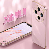 For-vivo-X100-Pro-5G-XINLI-Straight-Edge-6D-Electroplate-TPU-Phone-Case-with-Ring-Holder(Black)