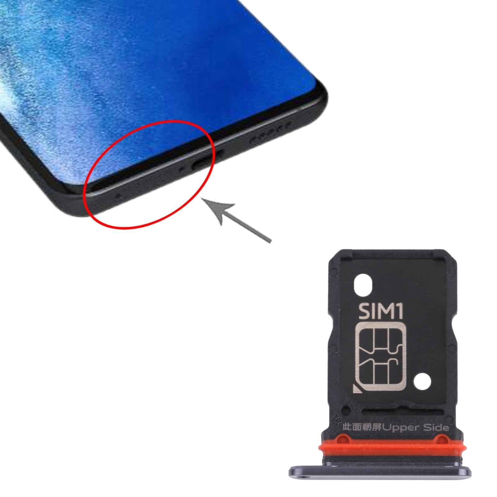 For-vivo-X60-Pro-/-X60-V2045-V2046-SIM-Card-Tray-+-SIM-Card-Tray-(Black)