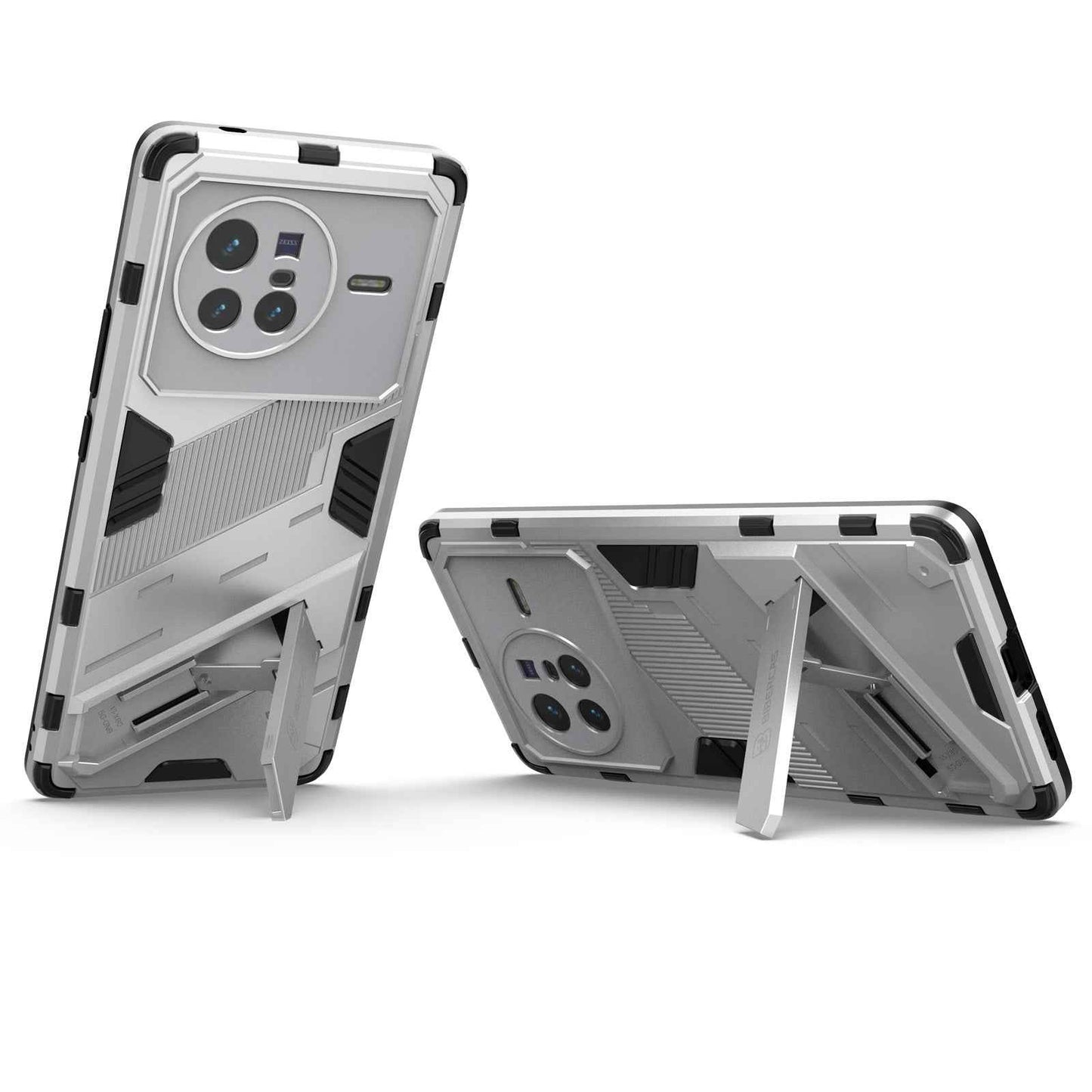 For-vivo-X80-Punk-Armor-PC-+-TPU-Phone-Case-with-Holder(White)